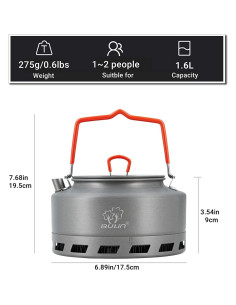 Hervidor de Camping Bulin 1.6L Aluminio Ultraligero Negro 2