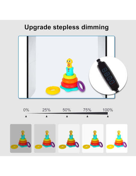 Caja de Luz Fotográfica PULUZ 25.4x25.4cm con LED y 12 Fondos