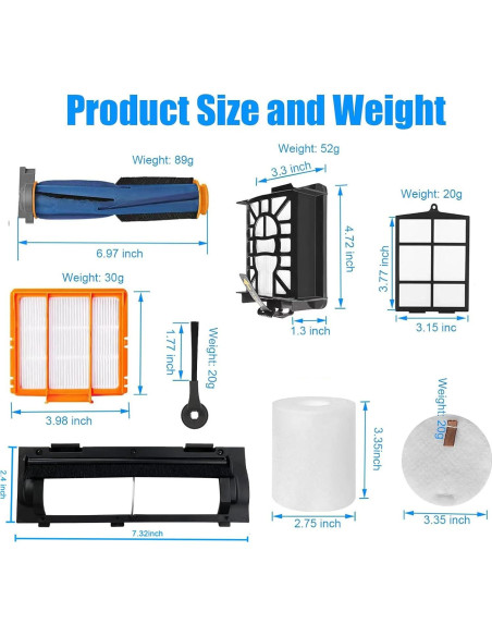 Kit de Repuesto 12 Piezas para Aspiradora Robot Shark AI AV2501S