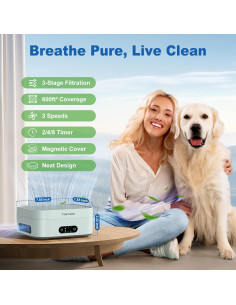 Purificador de Aire TDBYWAE H13 HEPA 600 m USB Verde 2