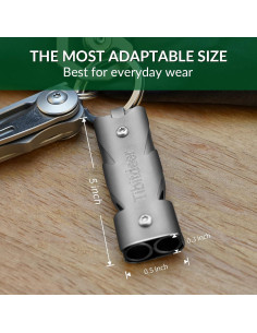 Silbato de Emergencia Titanio Tibitdeer KS013 120dB con Anillos 2