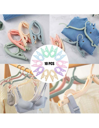 10 Perchas Plegables Trubetter Antideslizantes para Ropa