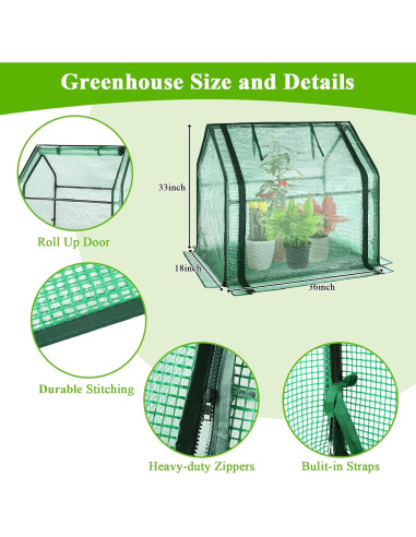 Invernadero Mini Portátil U'Artlines 91x46x84 cm con Alfombra