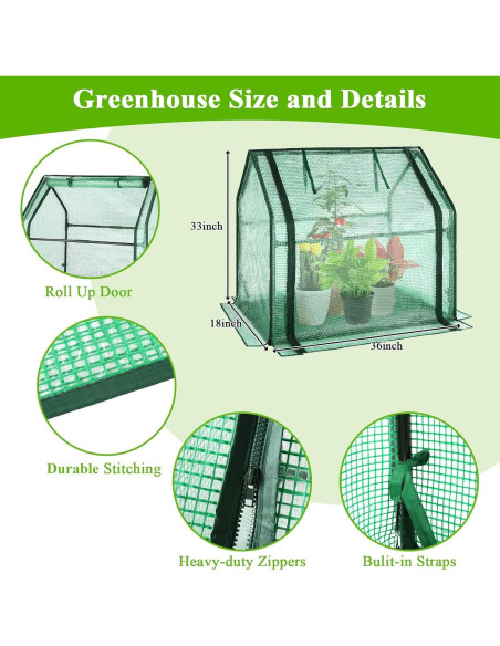 Invernadero Mini Portátil U'Artlines 91x46x84 cm con Alfombra