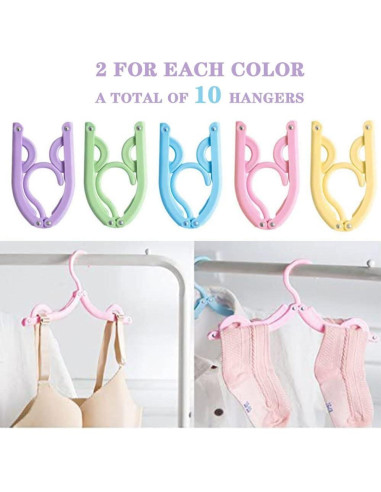 10 Perchas Plegables Trubetter Antideslizantes para Ropa