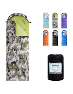 Saco de Dormir Individual ORTHOMTEX Camuflaje Verde 3 Estaciones