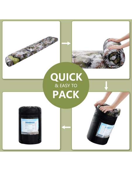 Saco de Dormir Individual ORTHOMTEX Camuflaje Verde 3 Estaciones