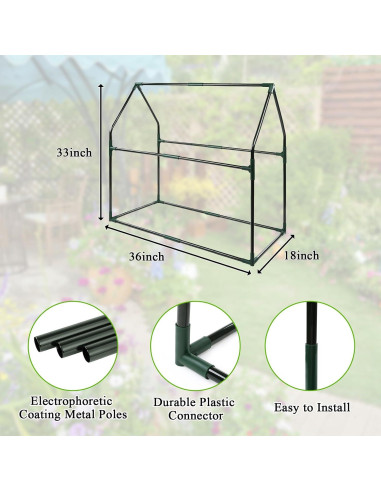Invernadero Mini Portátil U'Artlines 91x46x84 cm con Alfombra