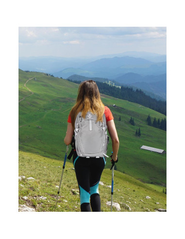 Mochila de Senderismo 40L Mokzer Gris Impermeable Unisex