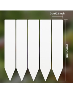 100 Etiquetas de Plantas Blancas AMORNING 10x2cm PVC 2
