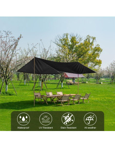 Cubierta de Lona Impermeable Honsaifau 1.52m x 1.52m Negra 2