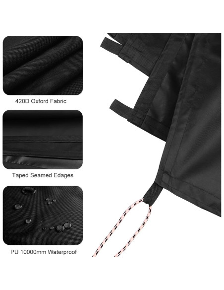 Cubierta de Lona Impermeable Honsaifau 1.52m x 1.52m Negra