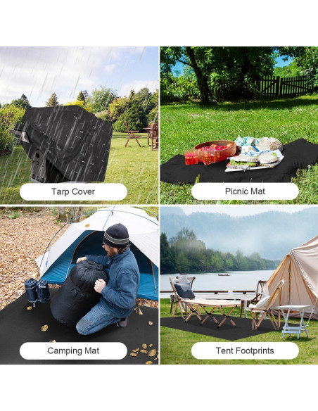 Cubierta de Lona Impermeable Honsaifau 1.52m x 1.52m Negra