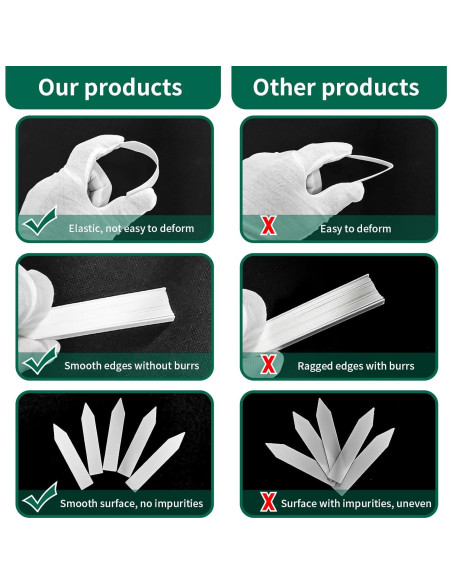 100 Etiquetas de Plantas Blancas AMORNING 10x2cm PVC