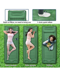 Colchoneta de Camping ORIEVIR SF-C01 Inflable 13 cm Verde 2