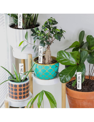 100 Etiquetas de Plantas Blancas AMORNING 10x2cm PVC