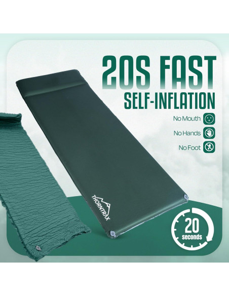 Almohadilla de Camping Autoinflable Thorntrax Verde 7.87 cm