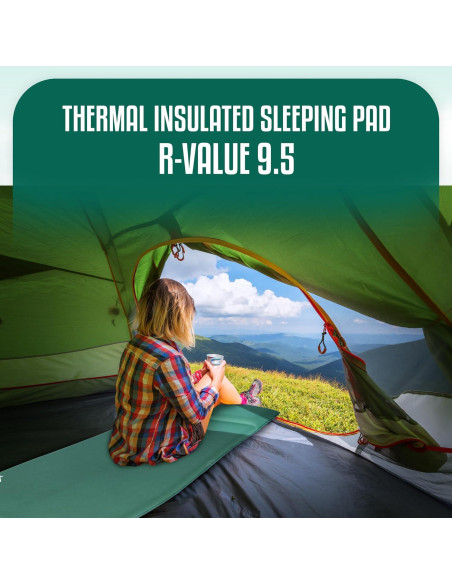 Almohadilla de Camping Autoinflable Thorntrax Verde 7.87 cm