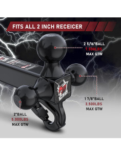Enganche de Remolque GYO 4 en 1 Bola Triple 10,000 lbs 2