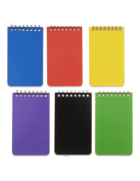 6 Cuadernos de Bolsillo Espiral QiCheng 7.62x12.7 cm Verde