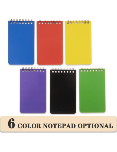 6 Cuadernos de Bolsillo Espiral QiCheng 7.62x12.7 cm Verde