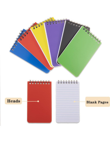 6 Cuadernos de Bolsillo Espiral QiCheng 7.62x12.7 cm Verde