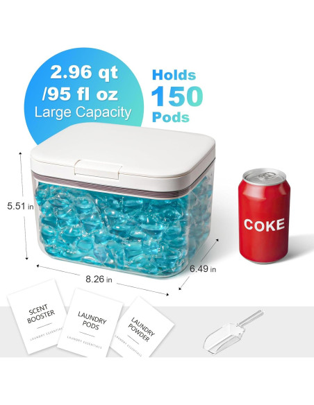Contenedor de Cápsulas de Lavandería ALPIRIRAL 2.81 L Blanco
