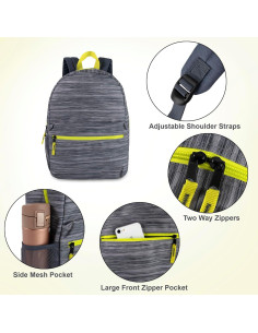 Mochila Escolar Trail Maker 17" Gris Mezclada con Estuche 2