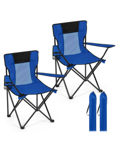 Sillas de Camping Plegables Shellwei 2 PCS Azul 120 kg