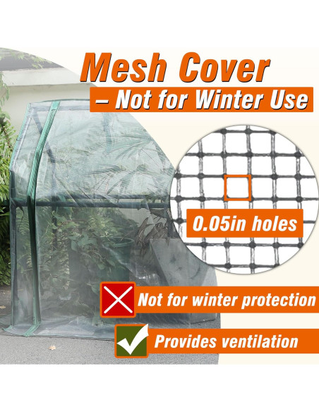 Invernadero Mini Gardzen Portátil 92x48x84.8 cm con Malla