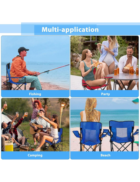 Sillas de Camping Plegables Shellwei 2 PCS Azul 120 kg Sillas de Camping Plegables Shellwei 2 PCS Azul 120 kg