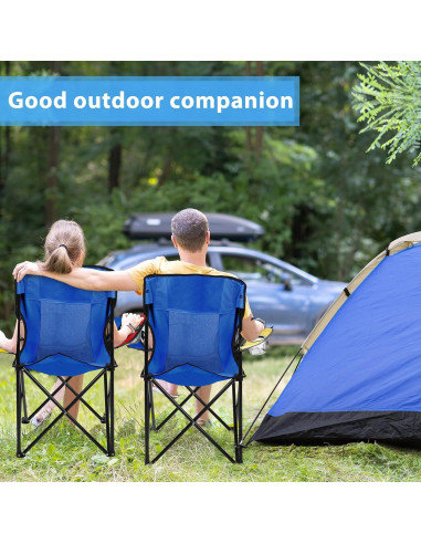 Sillas de Camping Plegables Shellwei 2 PCS Azul 120 kg