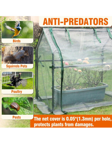 Invernadero Mini Gardzen Portátil 92x48x84.8 cm con Malla