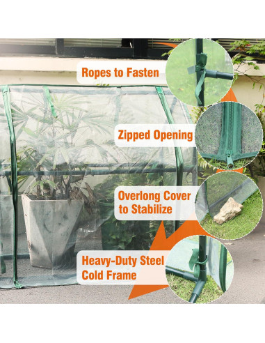 Invernadero Mini Gardzen Portátil 92x48x84.8 cm con Malla