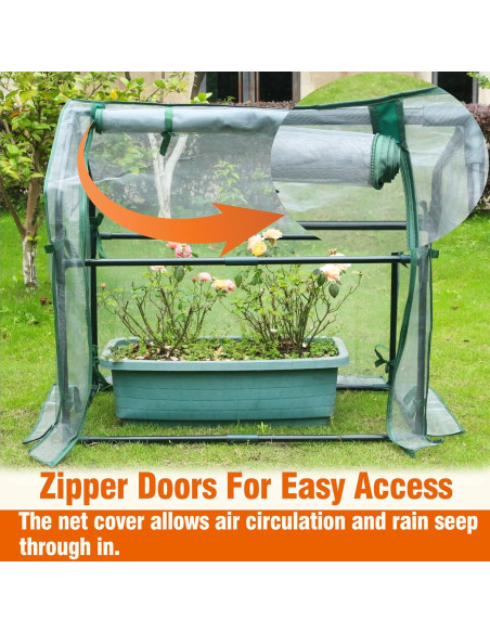 Invernadero Mini Gardzen Portátil 92x48x84.8 cm con Malla
