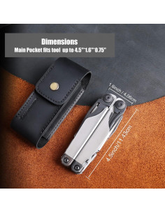 Funda de Cuero para Multiherramienta TALLYWAVE, Negro 2