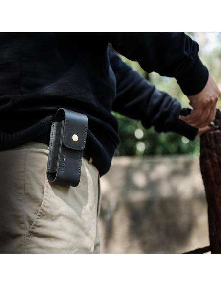 Funda de Cuero para Multiherramienta TALLYWAVE, Negro