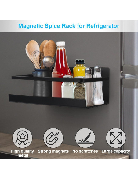 Estante Magnético para Especias Seropy - Paquete de 2, 24.4x12x9 cm