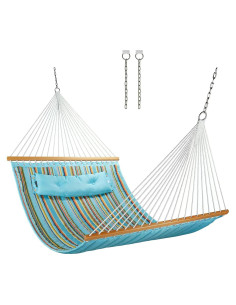 Hamaca acolchada CHULIM doble 3.66 m rayas azules 204 kg