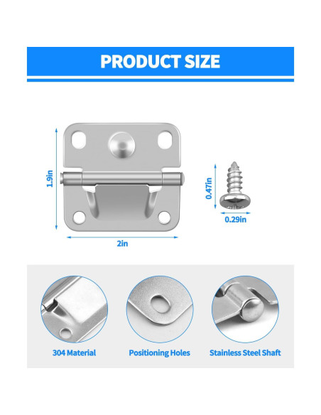 Reemplazo de Bisagra de Acero Inoxidable OXDFK para Cooler - 2 Pcs