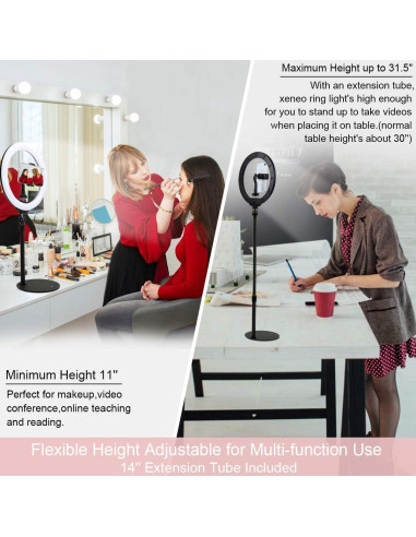 Anillo de Luz LED de Escritorio Xeneo DS-R10 10" Ajustable