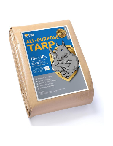 Lona Beige Guard Shield 10x10 Pies 12mil Multiusos Pesada