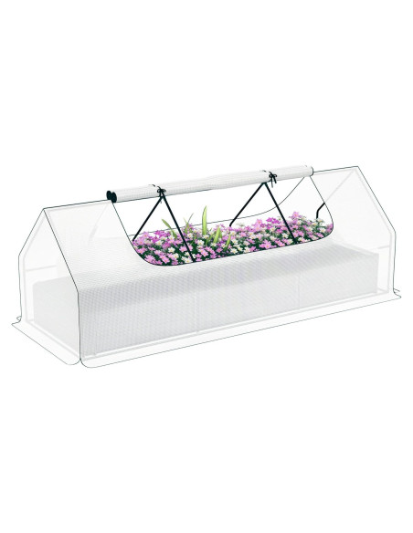 Huerto Elevado Galvanizado Outsunny 2.62m con Mini Invernadero