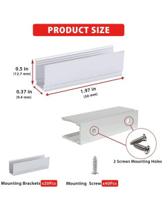 20 Clips de Luz de Cuerda LED Aluminio 8x16mm Adlkirg 2