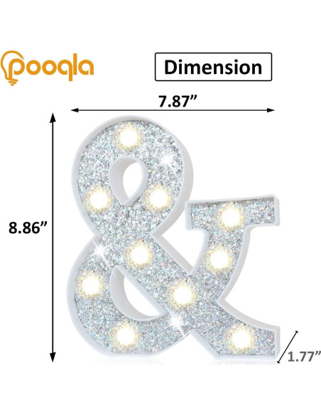 Letras Iluminadas LED Pooqla, 27 Colores, Control Remoto