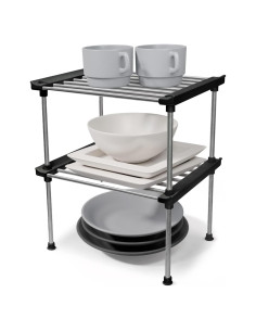 Estante Organizador Carrotez, 2 Estantes Apilables Negro 19.81x15.24x22.86 cm