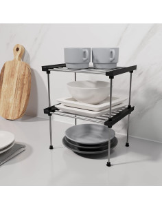 Estante Organizador Carrotez, 2 Estantes Apilables Negro 19.81x15.24x22.86 cm 2