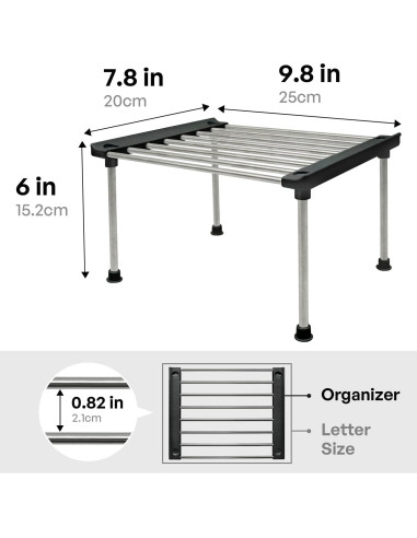 Estante Organizador Carrotez, 2 Estantes Apilables Negro 19.81x15.24x22.86 cm