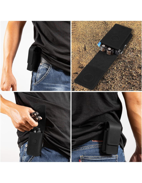 Funda de Multiherramienta de Cuero Baizoy Negra EDC 12.07x4.06cm