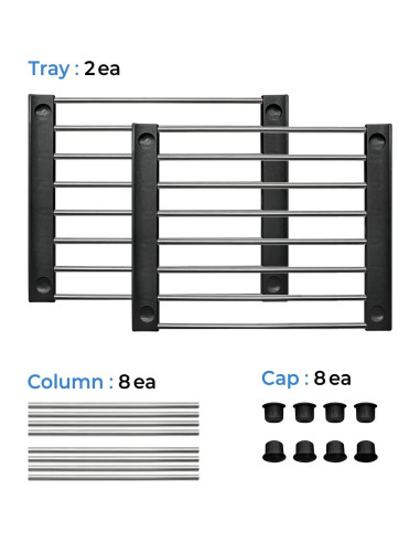 Estante Organizador Carrotez, 2 Estantes Apilables Negro 19.81x15.24x22.86 cm